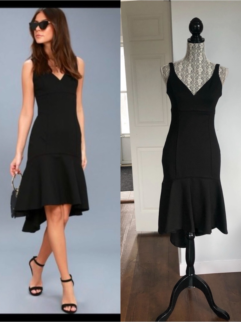 NWT Anthropologie Adelyn Rae Mermaid Cut Sexy Ponte Dress. Small. Black.